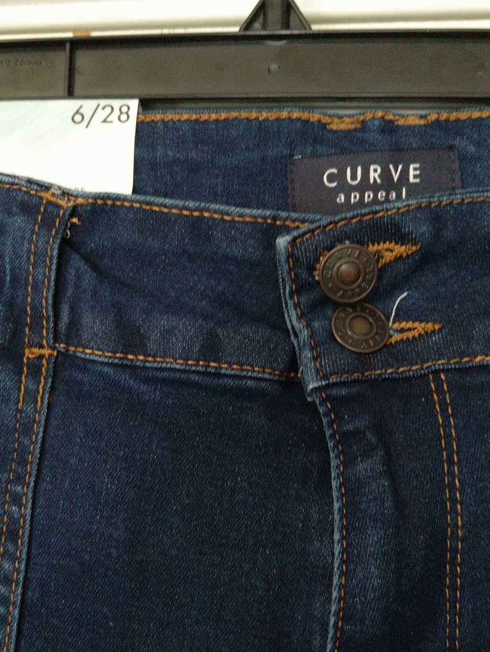 Curve Appeal High Rise Curvy Fit Flare Blue Denim Jeans With Patch Pockets NWT - Picture 5 of 11